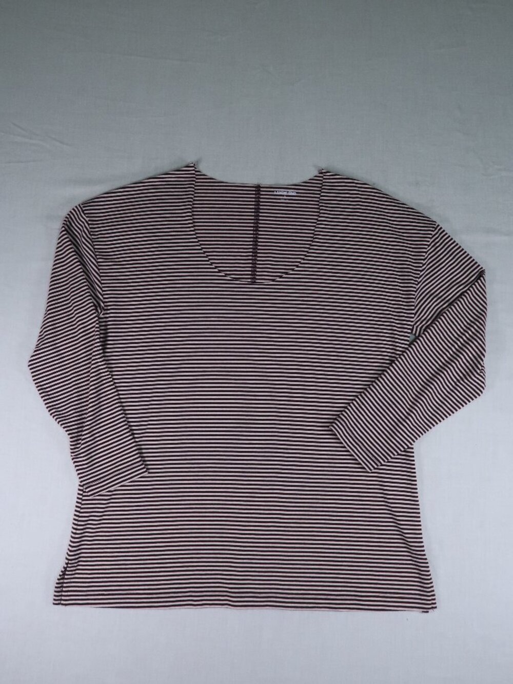 Lands’ End Striped Long Sleeve Top 14-16 Relaxed Preppy Coastal Casual